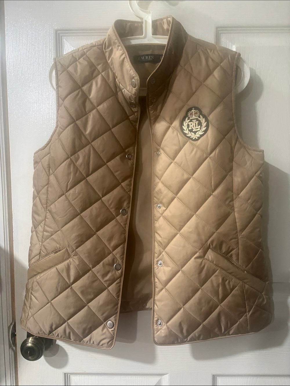 Ralph Lauren Quilted Crest Vest - Beige/Taupe